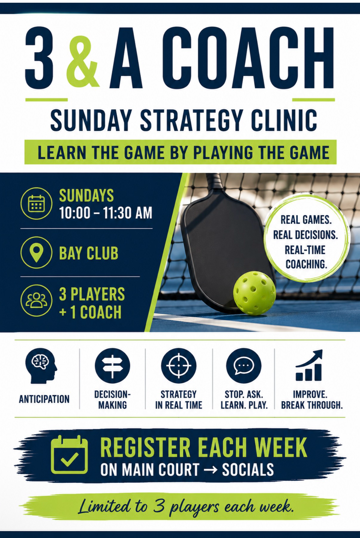 LIVE GAME coaching event poster