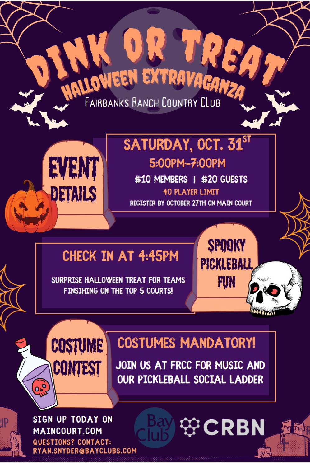 DINK OR TREAT event poster